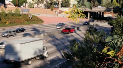 Freeway Time-lapse with Waving Plants Stock Footage 12285940