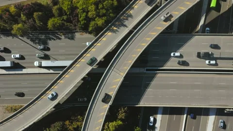 Freeway traffic aerial view Stock Footage 219658064