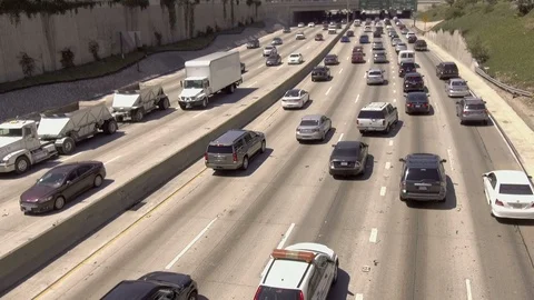 Freeway Traffic Congestion Stock Footage 92301883