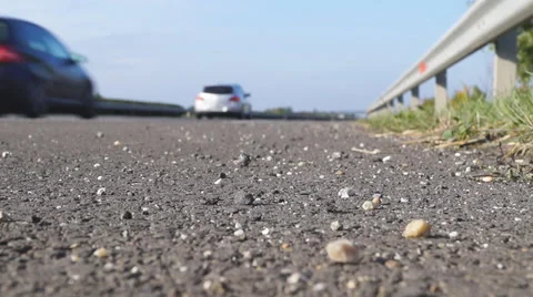 Freeway traffic ground point of view Stock Footage 56688536