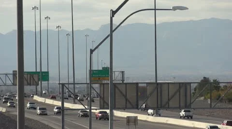 Freeway Traffic - Las Vegas Video stock 10681127