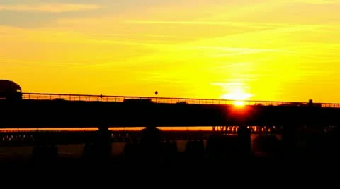 Freeway traffic at night Stock Footage 11132343