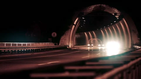 Freeway Traffic Night Video stock 46774614