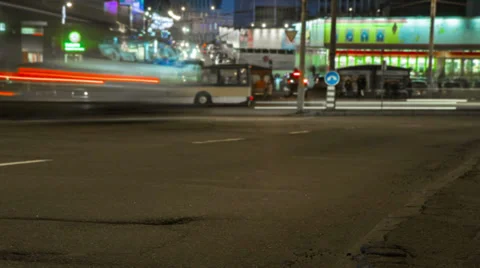 Freeway Traffic Night Time lapse Stock Footage 34161288