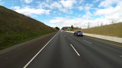 Freeway Traffic - Rear View - 101 South Petaluma Stock Footage 21247678