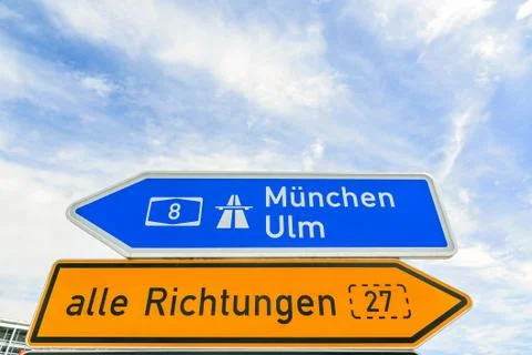 Freeway traffic sign Stock Photos