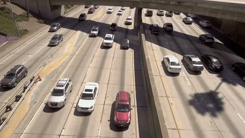 Freeway Traffic View hd Stock Footage 92303990