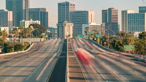 Freeway trafic San Diego Timelapse I5 h264-422 4K 24 HQ Stock Footage 130937193