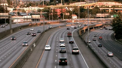 Freeway turn Stock Footage