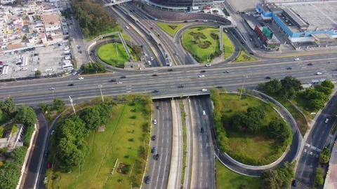 Freeway turnaround tilt down Peru Javier Prado Stock Footage 171083145