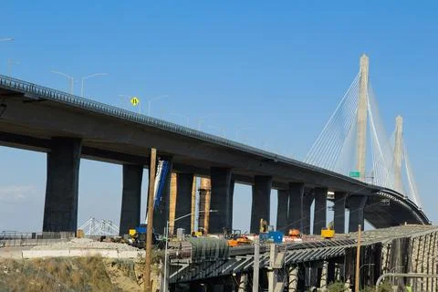 Freeway under construction, Long Beach, California. Stock Photos