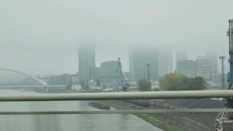 Freeway within the city limits. The flow of cars. Car traffic jams. 스톡 동영상 220227068