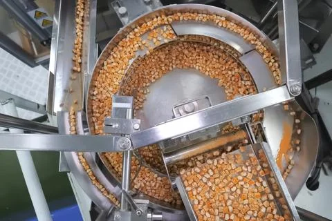 Freeze dried vegetable packaging production line, Stock Photos
