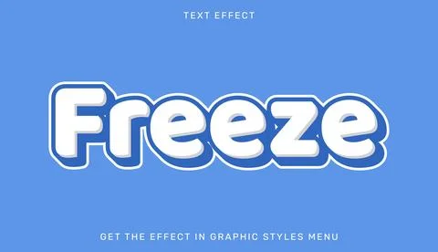 Freeze editable text effect in 3d style Stock Illustration
