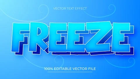 Freeze Editable Text Effect Design Template In Christmas Winter Style Illustrazione stock