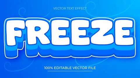 Freeze Editable Text Effect Design Template In Christmas Winter Style Illustrazione stock