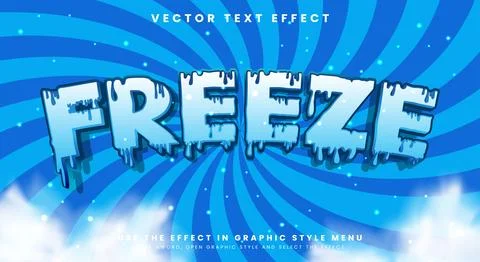 Freeze editable text effect template Stock Illustration