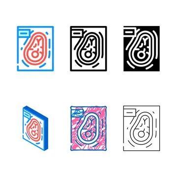 Freeze meat color icon vector looks Stock Illustration