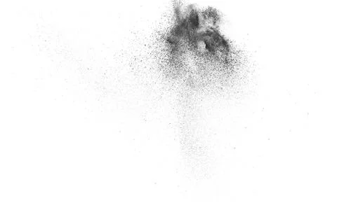 Freeze motion of black particles. Stock Photos