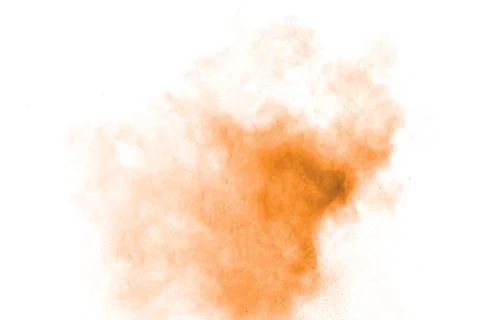 Freeze motion of brown dust explosion. Stopping the movement of brown powde.. Stock Photos