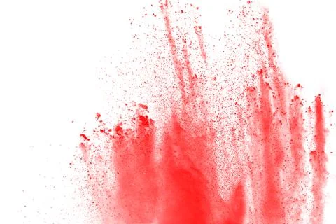 Freeze motion of colored powder explosion isolated on white background. 스톡 일러스트