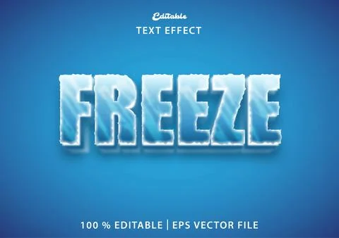Freeze Text Effect - Editable Text Effect Stock Illustration