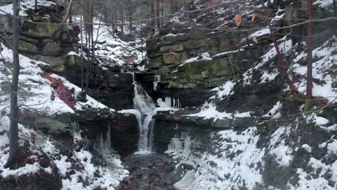 Freeze waterfall Stock Footage 167915211