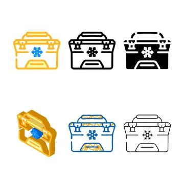 Freezer bag color icon vector types Stock Illustration