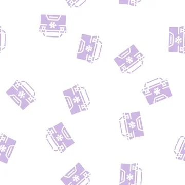Freezer bag glyph vector seamless pattern 스톡 일러스트