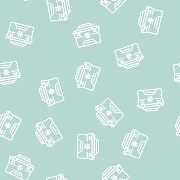 Freezer bag line vector seamless pattern Illustrazione stock