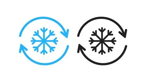 Freezer control icon. Automatic cooling defrost symbol. Sign car or home ai.. Stock Illustration