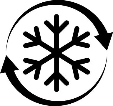 Freezer control icon. Snowflake with rotation arrows sign. Illustrazione stock