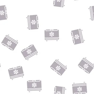 Freezer electronics glyph vector seamless pattern Stock Illustration