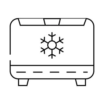 Freezer electronics line icon vector illustration Stock Illustration