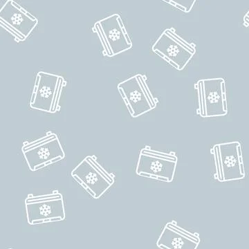 Freezer electronics line vector seamless pattern Stock Illustration