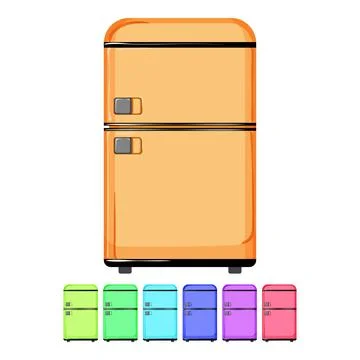 Freezer fridge refrigerator cartoon vector graphic Stock Illustration