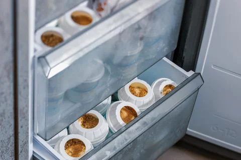 Freezer full of food Stockfoto's