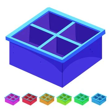 Freezer ice cube tray color icon vector graphic Stock Illustration