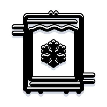 Freezer icon with a snowflake inside Stock Illustration