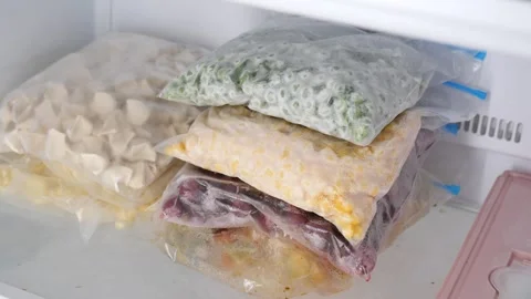 Freezer organization tips for easy meal prep Stock Footage 344096104