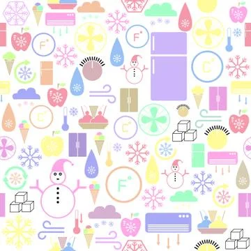 Freezer seamless pattern background icon. Stock Illustration