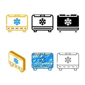 Freezer series electronics color icon vector Stockillustratie