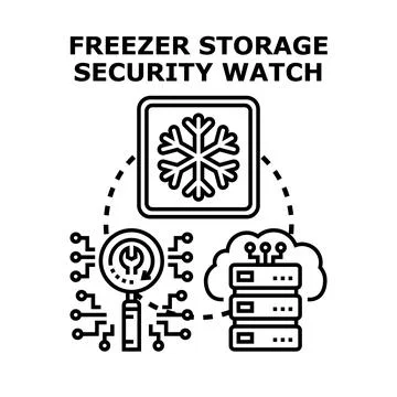 Freezer storage security watch protecting data information 스톡 일러스트