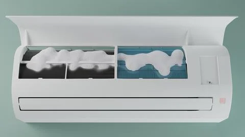 Freezing air conditioner 3d Stock Illustration