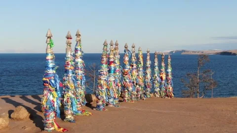 Freezing Baikal. The beginning of winter on Olkhon Island. Video stock 165443225