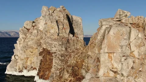 Freezing Baikal. The beginning of winter on Olkhon Island. Video stock 165443280