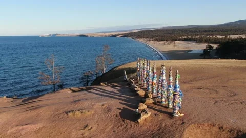 Freezing Baikal. The beginning of winter on Olkhon Island. Stock Footage 165443376