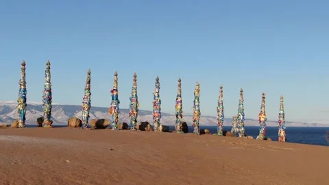 Freezing Baikal. The beginning of winter on Olkhon Island. Video stock 165443383
