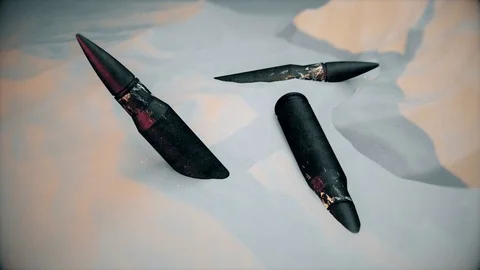 Freezing bullets in the snow Stock Footage 89195502