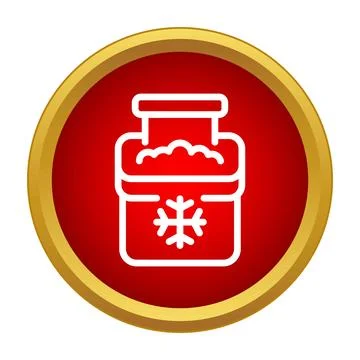 Freezing container storing cold product with snowflake symbol Stock Illustration